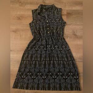 Alfani Black and White Midi Dress Giraffe Print
